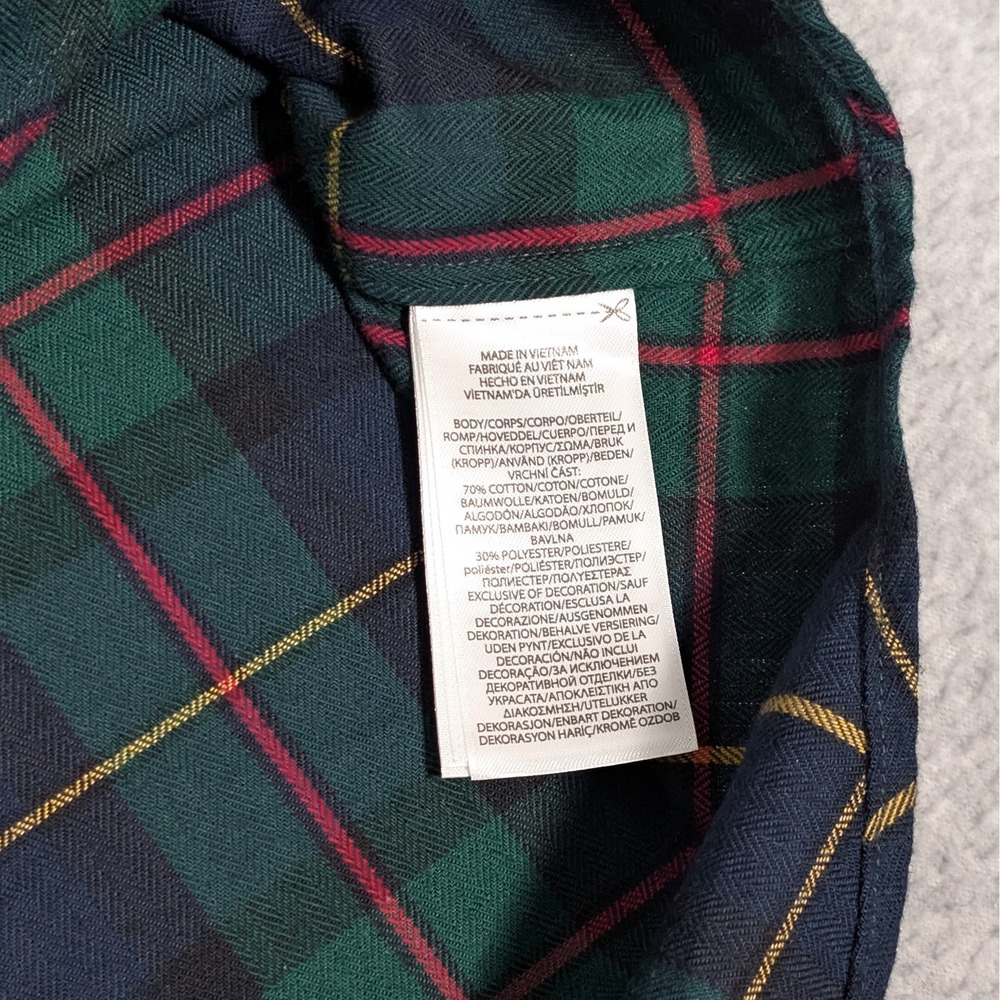 Ralph Lauren Classic Fit Button Down Shirt Mens Large Performance Flannel Green - Picture 5 of 8